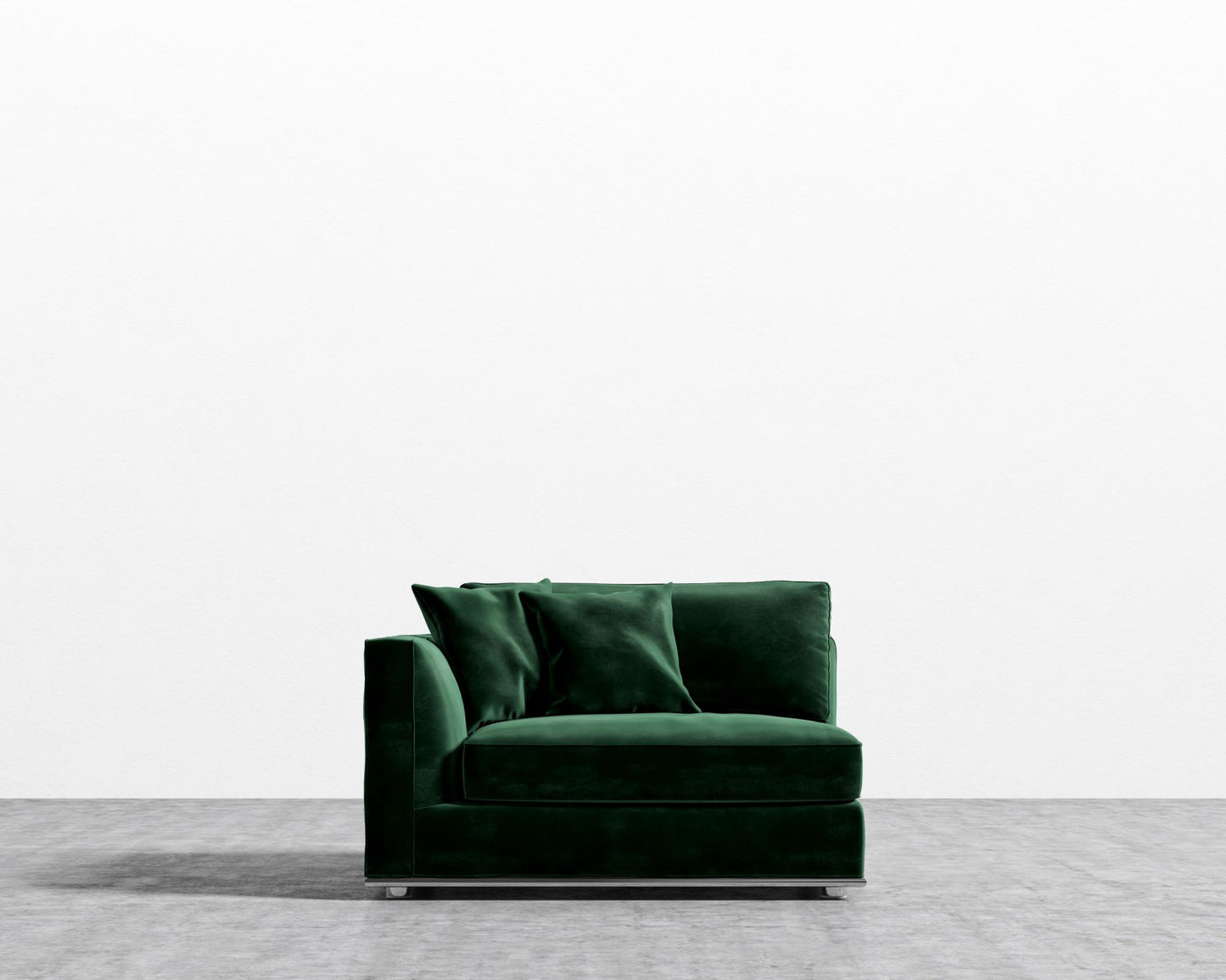 Milo 1-Seater - Left Arm - Plush Velvet - Moss