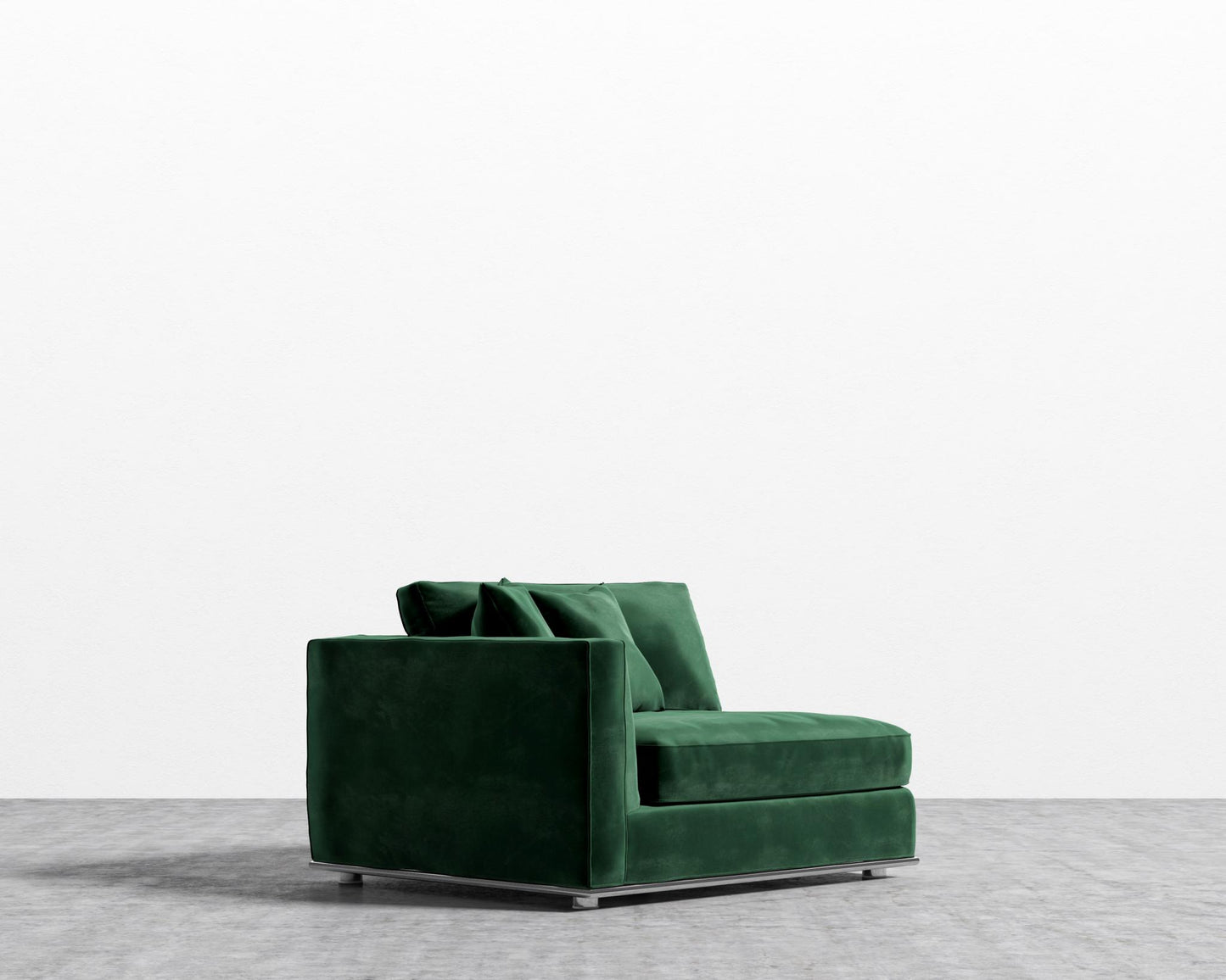 Milo 1-Seater - Left Arm - Plush Velvet - Moss