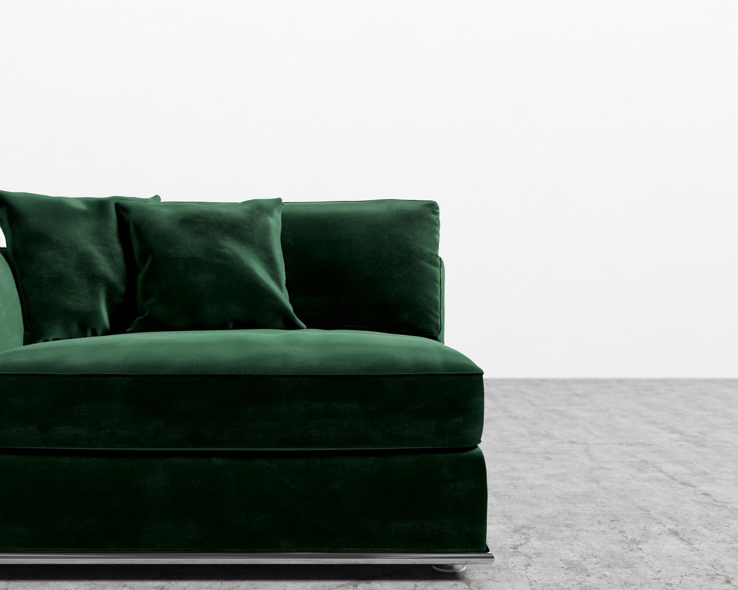 Milo 1-Seater - Left Arm - Plush Velvet - Moss