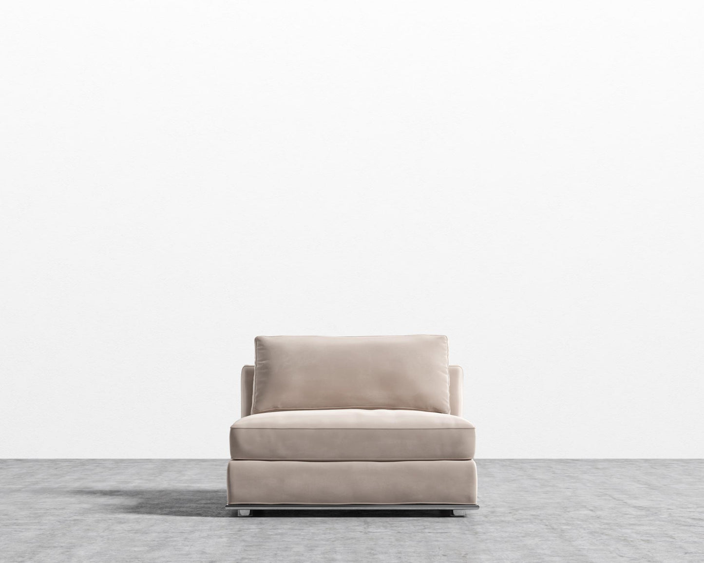 Milo 1-Seater - Armless - Plush Velvet - Blush