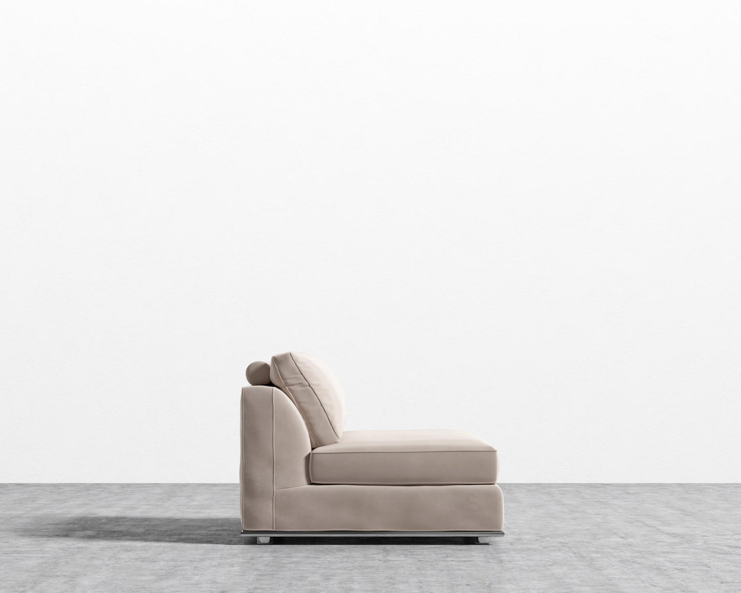 Milo 1-Seater - Armless - Plush Velvet - Blush