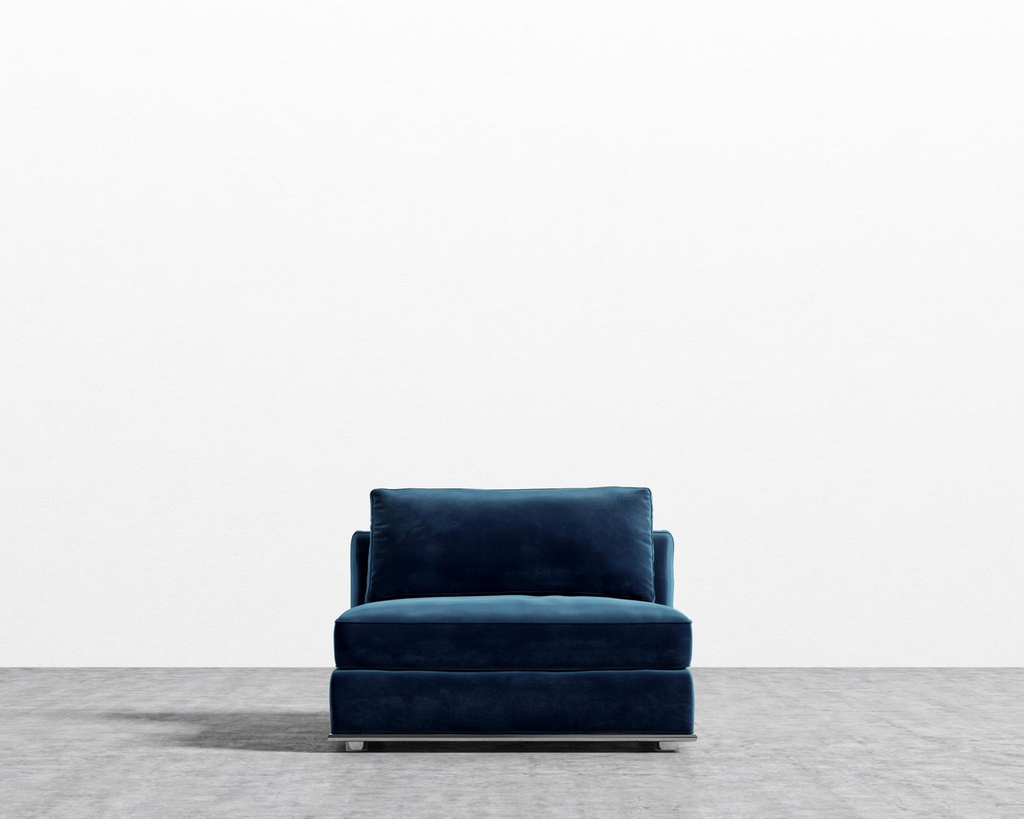 Milo 1-Seater - Armless - Plush Velvet - Cobalt