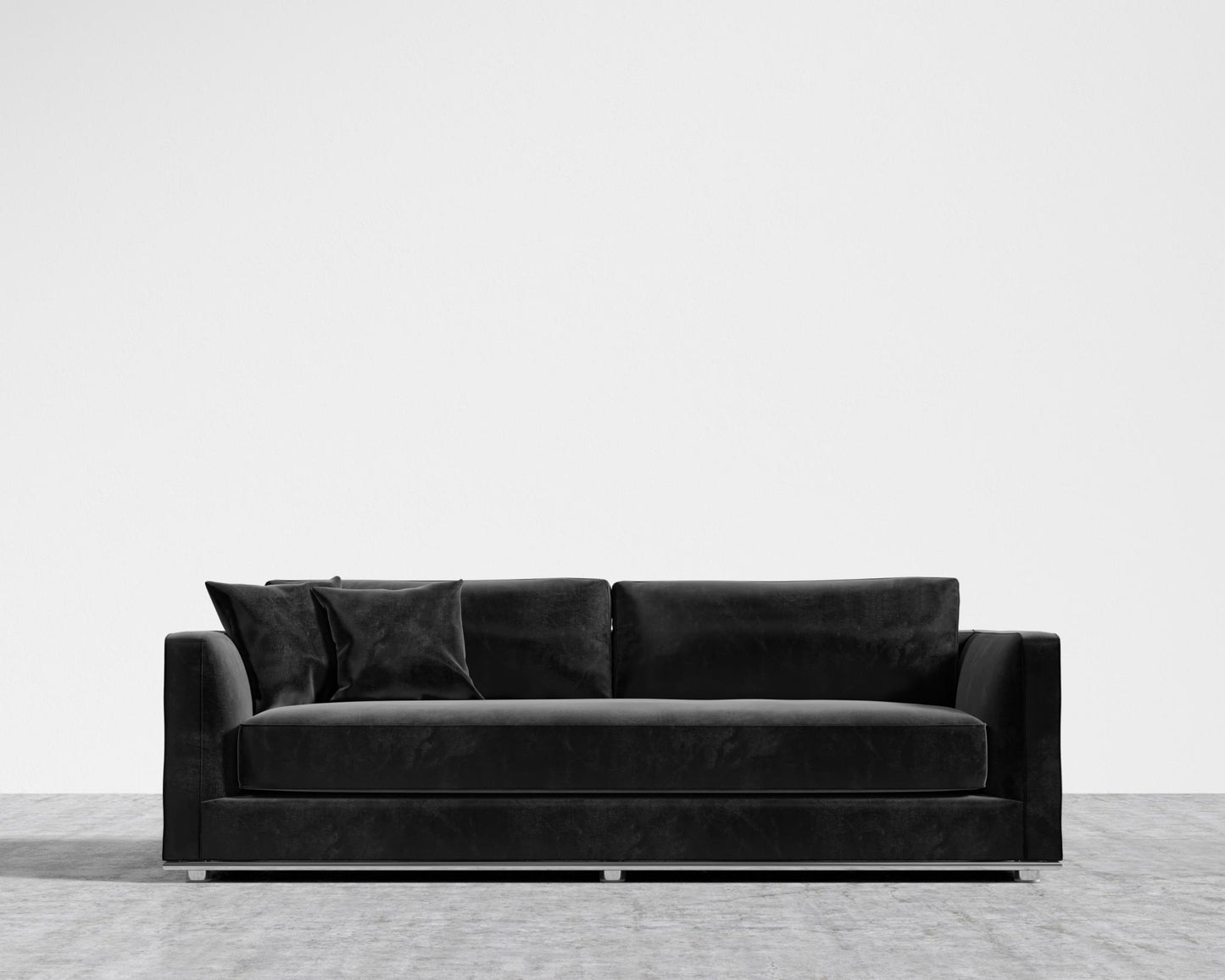 Milo Sleeper Sofa - Plush Velvet - Black, 88" | 224cm
