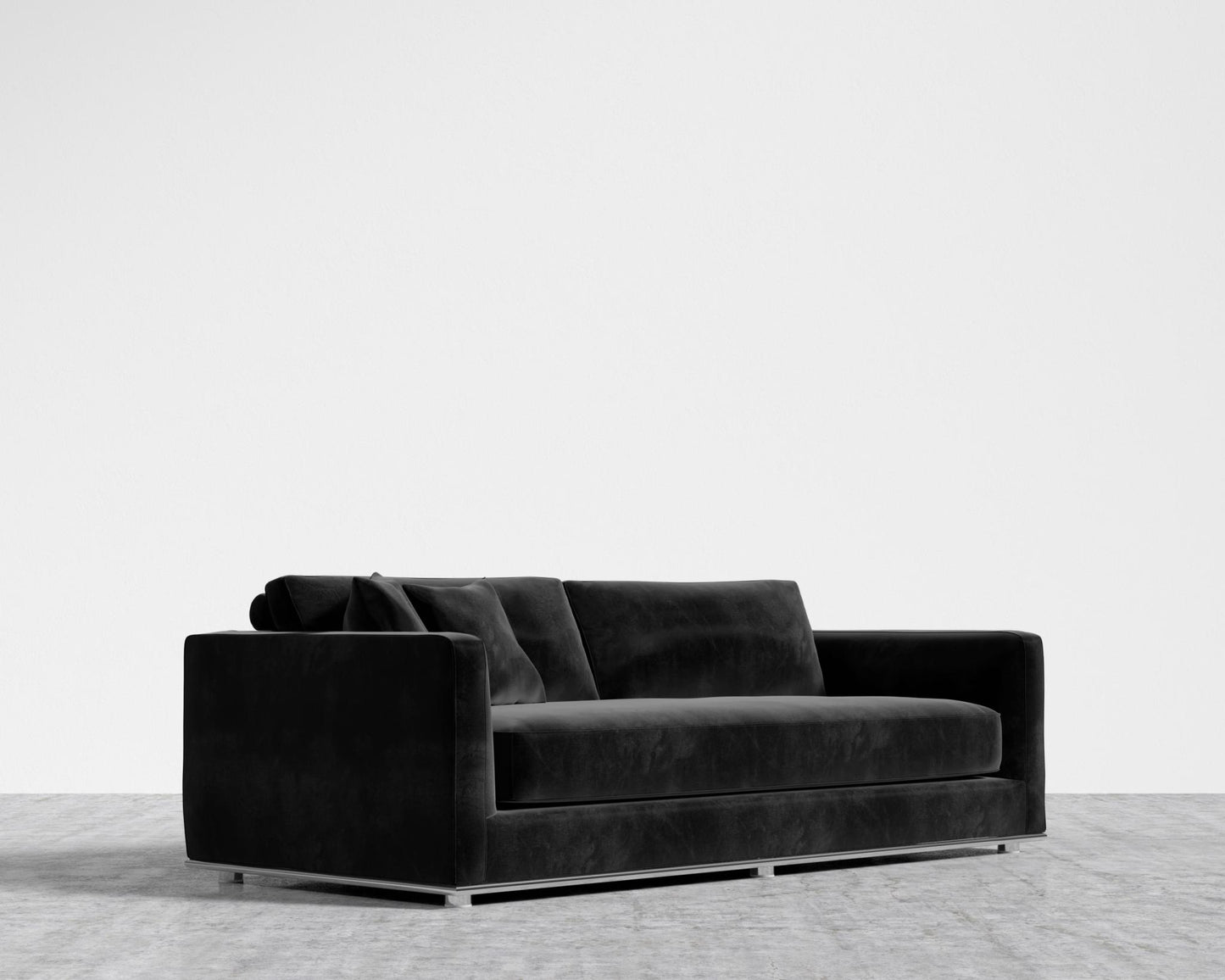 Milo Sleeper Sofa - Plush Velvet - Black, 88" | 224cm