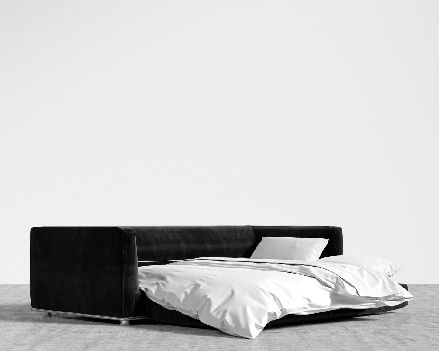 Milo Sleeper Sofa - Plush Velvet - Black, 88" | 224cm