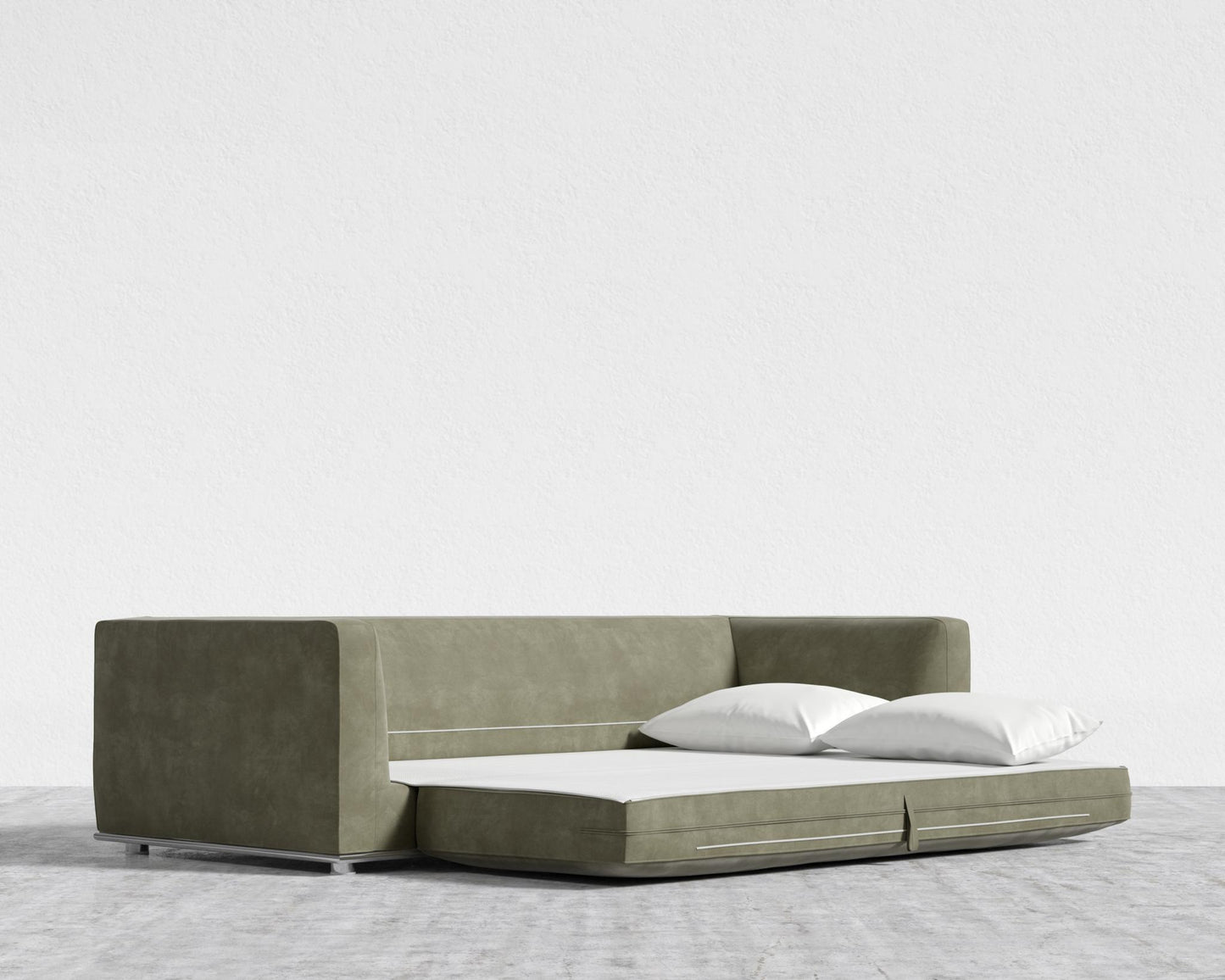 Milo Sleeper Sofa - Venice Vegan Suede - Sage, 88" | 224cm