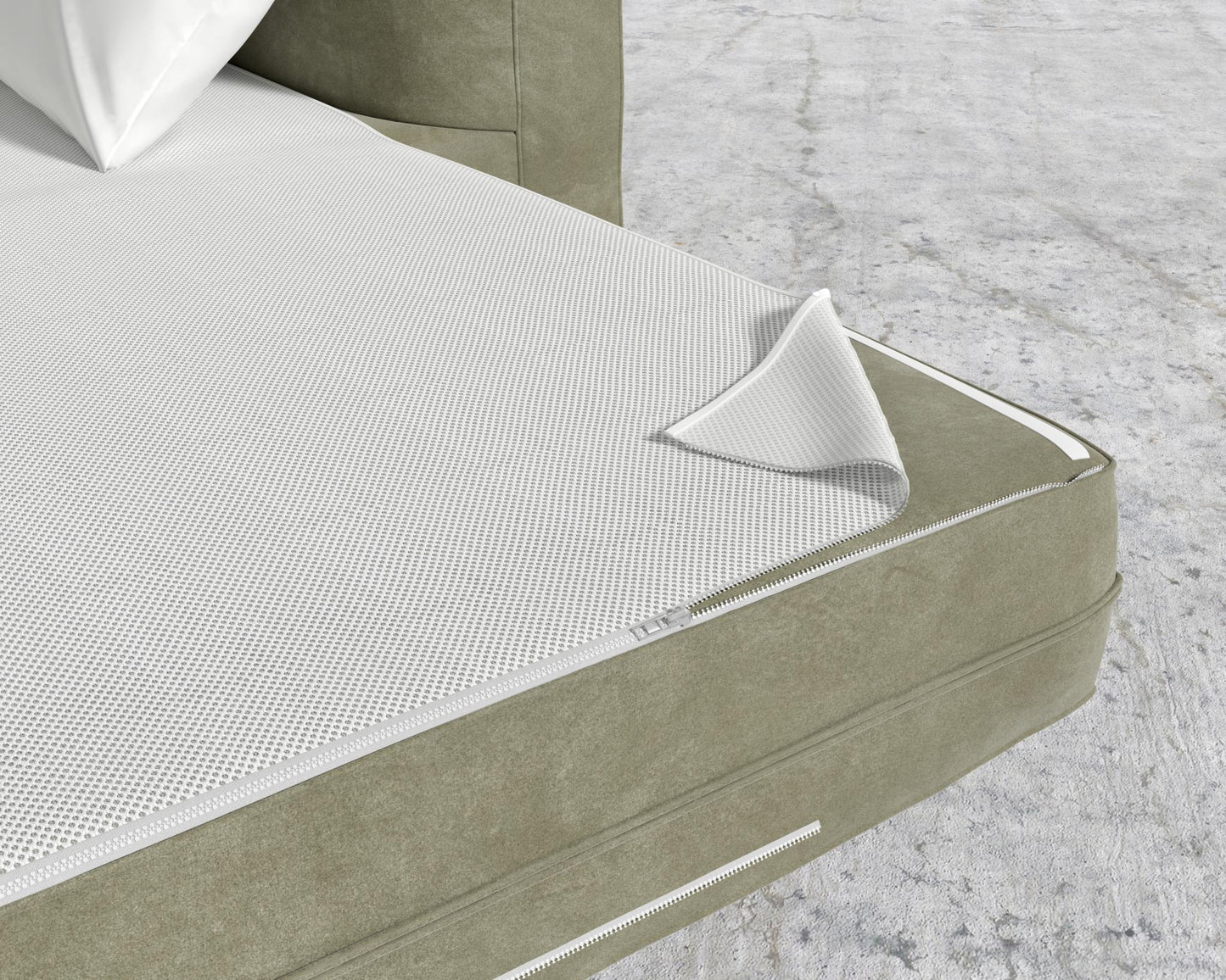 Milo Sleeper Sofa - Venice Vegan Suede - Sage, 88" | 224cm