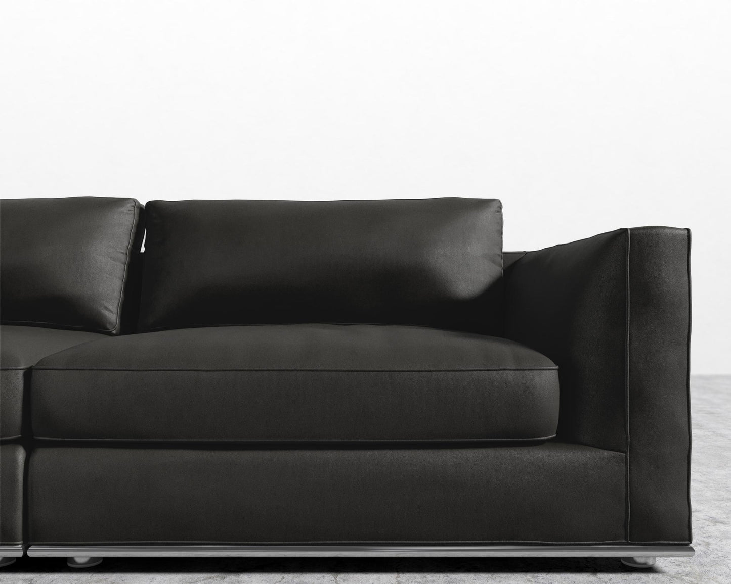 Milo Sofa - Microfiber Leather - Trento Jet Black