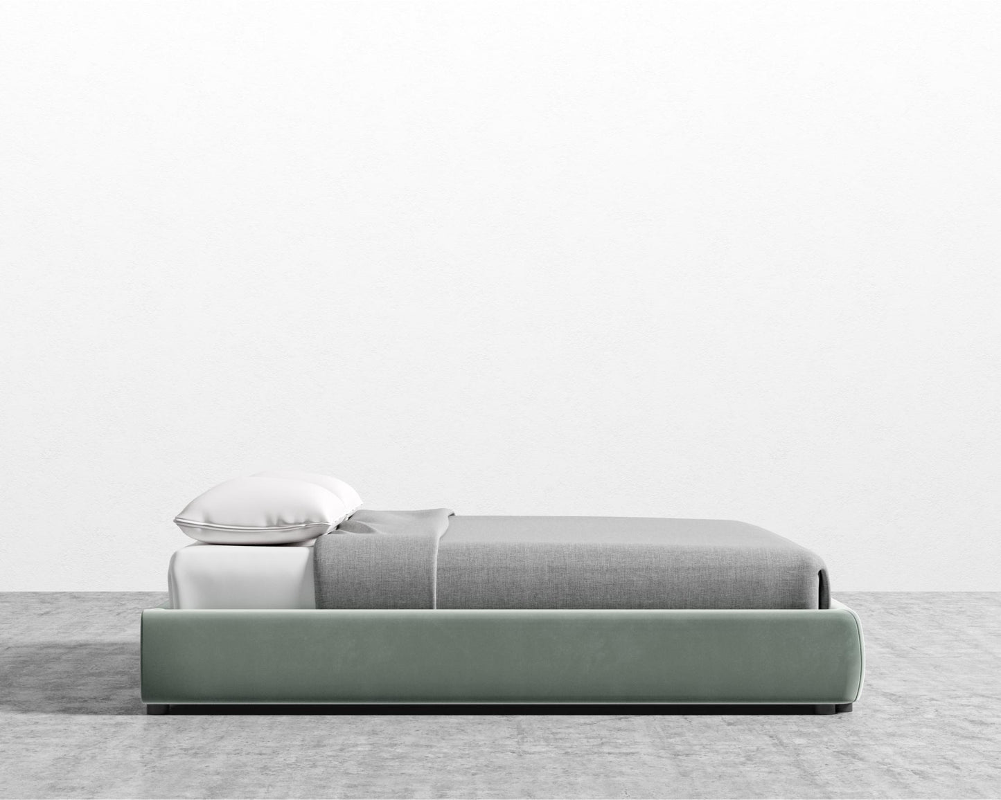 Modular Bed Frame - King, Plush Velvet - Moonstone