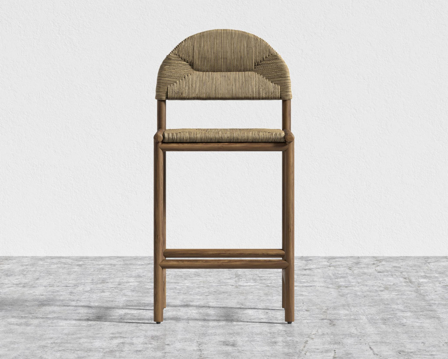 Monti Counter Stool - Walnut Stain, Seat Color - Seagrass Cord