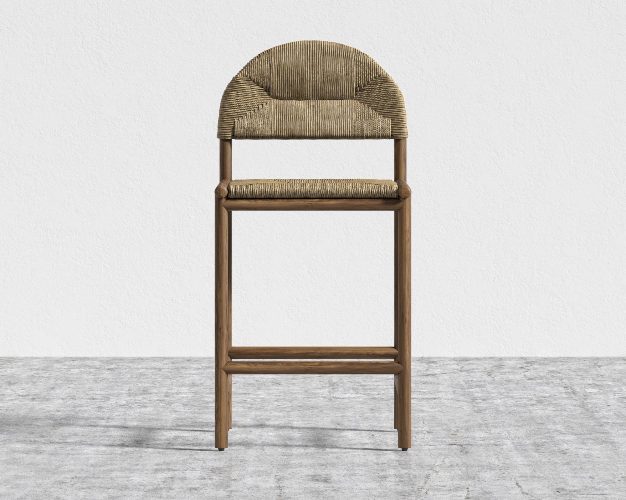 Monti Counter Stool - Walnut Stain, Seat Color - Seagrass Cord