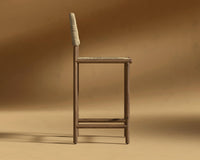 Monti Counter Stool - Walnut Stain, Seat Color - Seagrass Cord