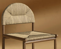 Monti Counter Stool - Walnut Stain, Seat Color - Seagrass Cord