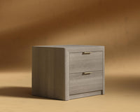 Nerva Nightstand - Grey Oak Veneer