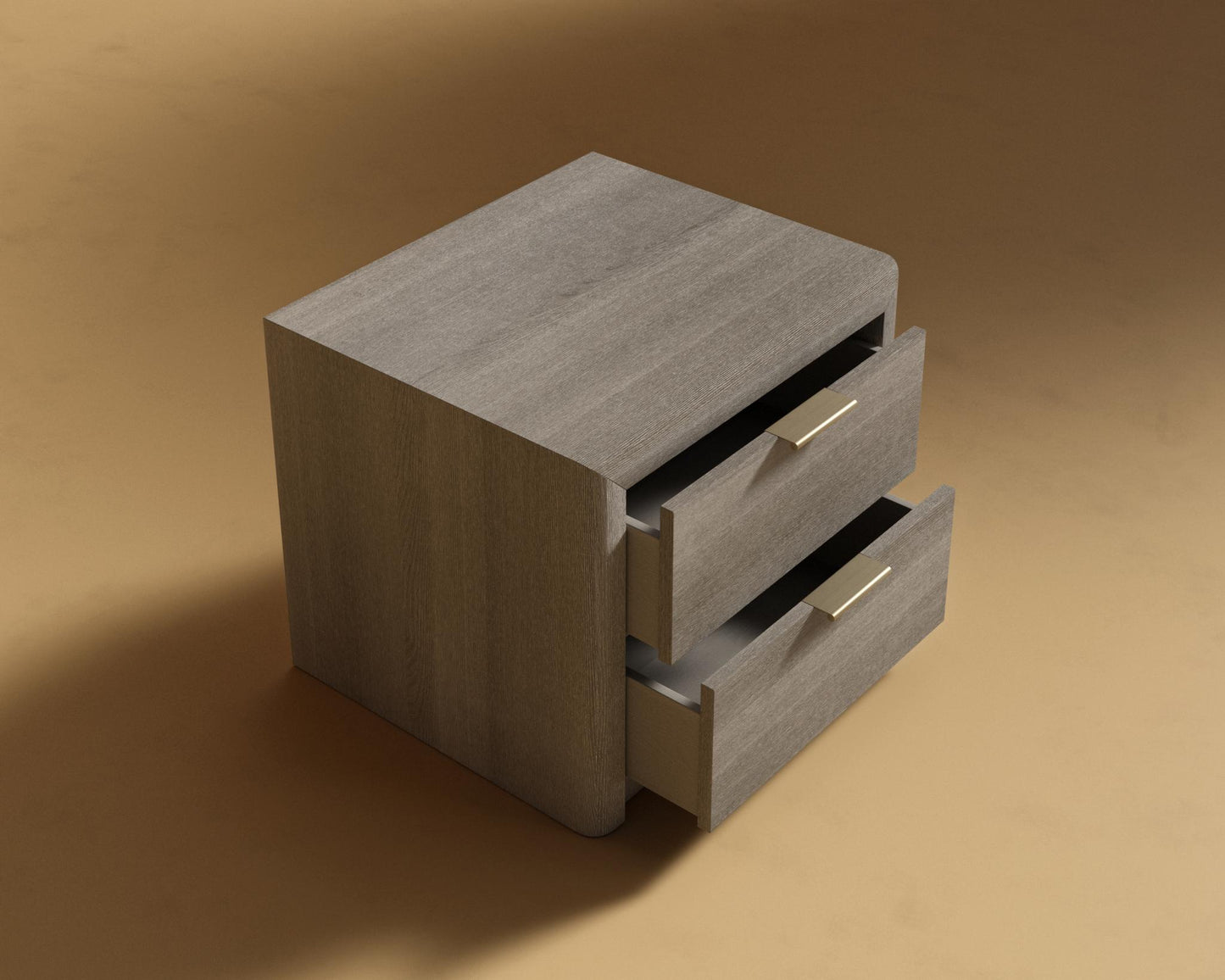 Nerva Nightstand - Grey Oak Veneer