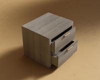 Nerva Nightstand - Grey Oak Veneer