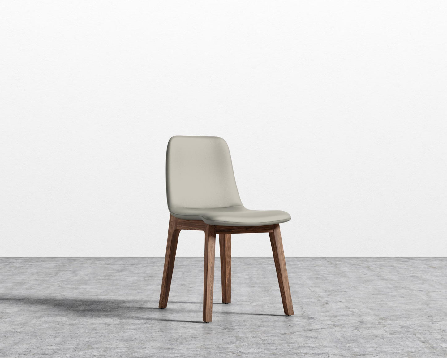 Aubrey Side Chair - Walnut Stain, PU Leather - Monaco Grey
