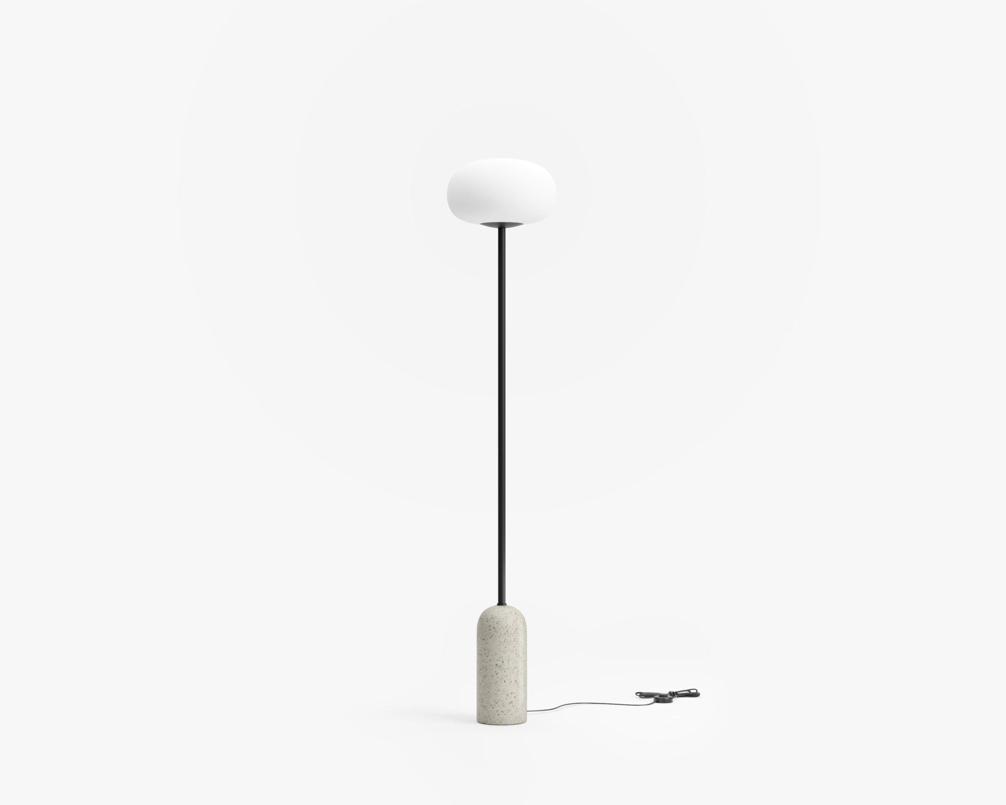 Nino Floor Lamp - Matte Black w/ White Terrazzo