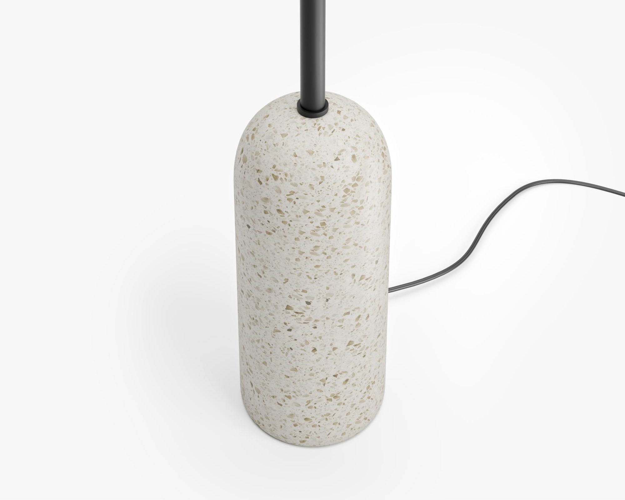 Nino Floor Lamp - Matte Black w/ White Terrazzo