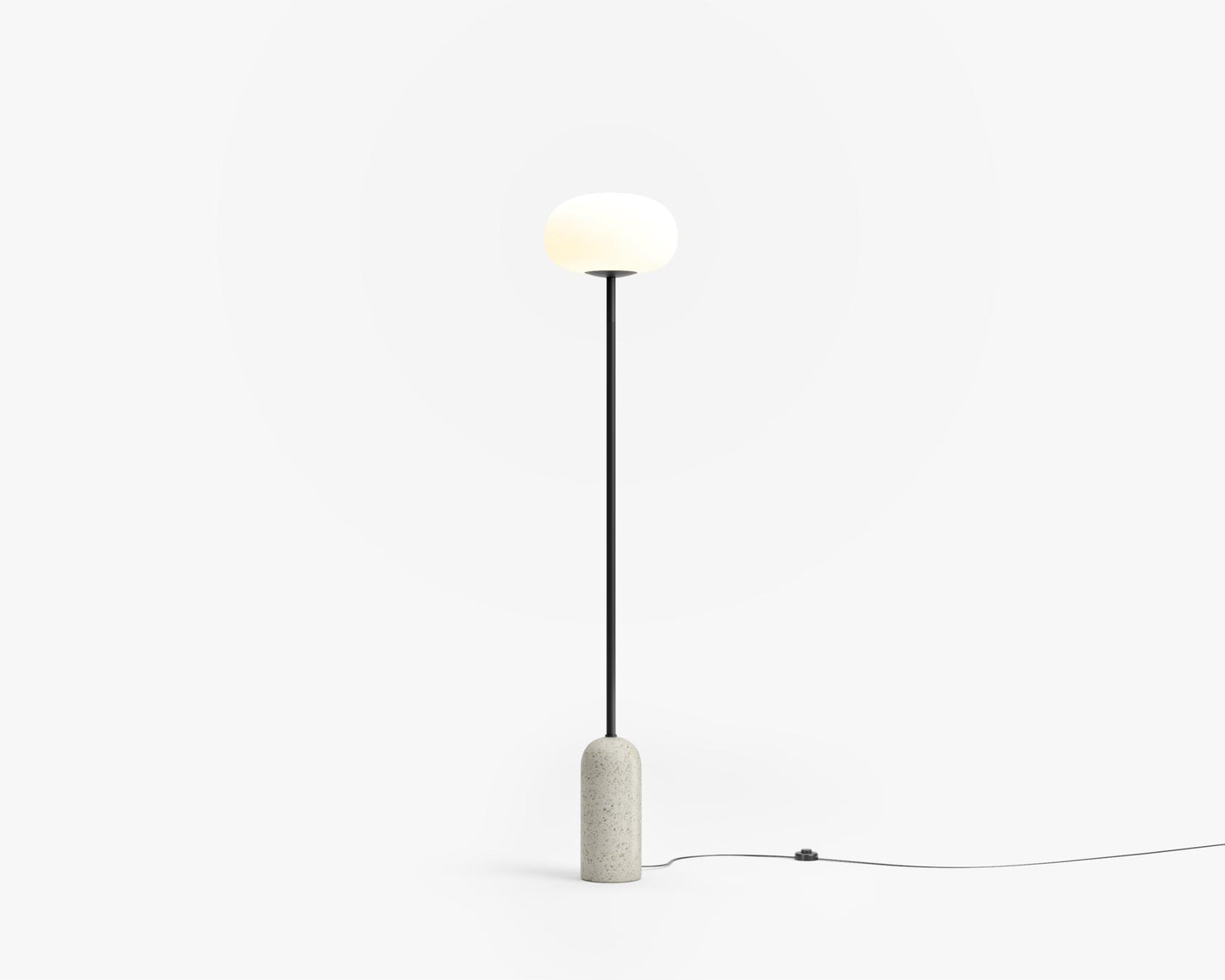 Nino Floor Lamp - Matte Black w/ White Terrazzo