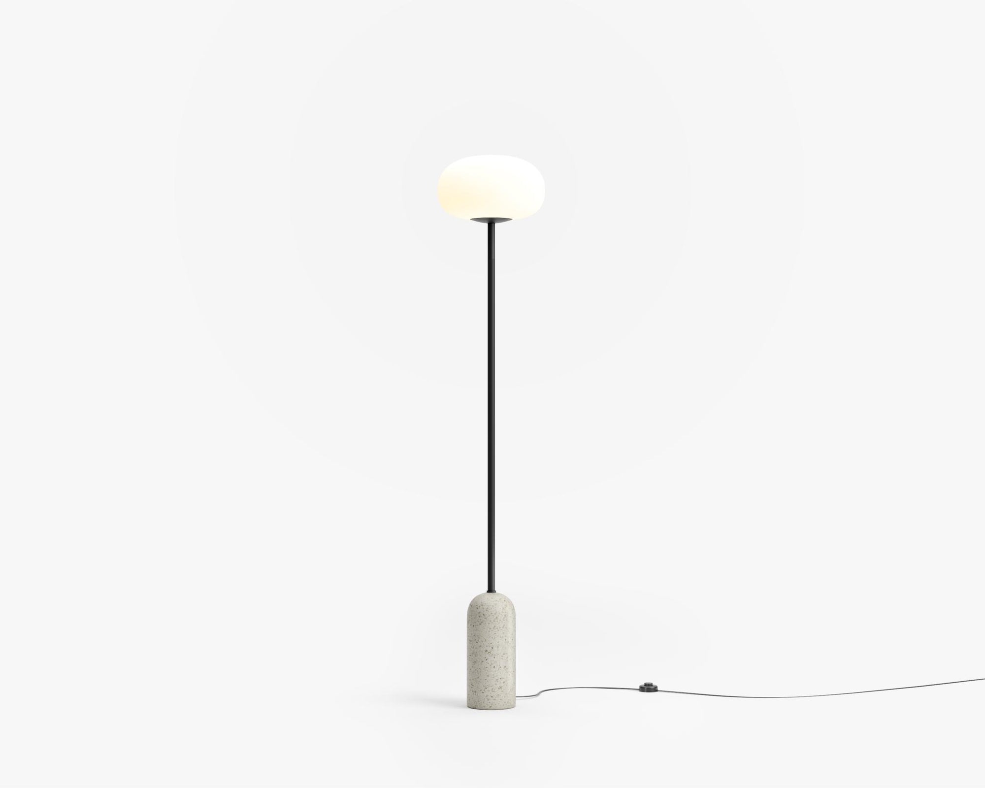 Nino Floor Lamp - Matte Black w/ White Terrazzo