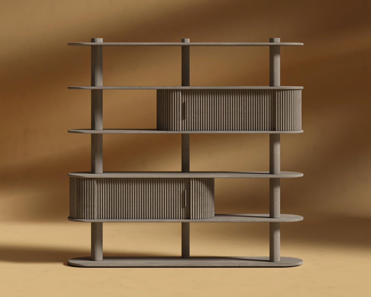 Noelle Bookshelf - Grey Oak Veneer