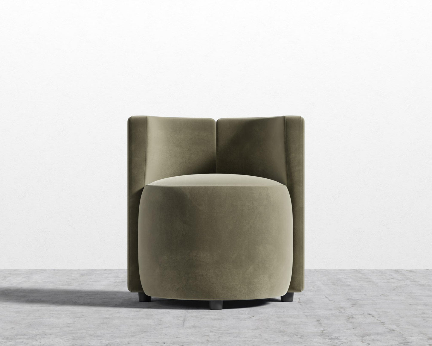 Nova Lounge Chair - Signature Plush Velvet - Olive Green