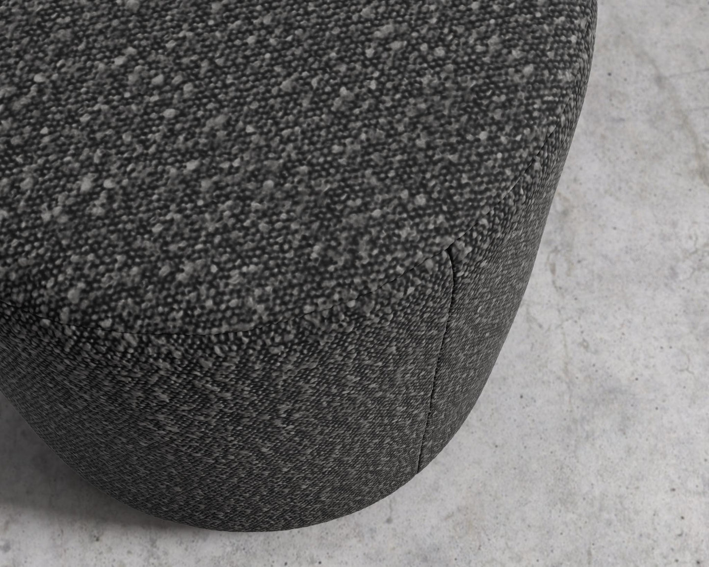 Nova Pouf - Chatou Bouclé - Caviar