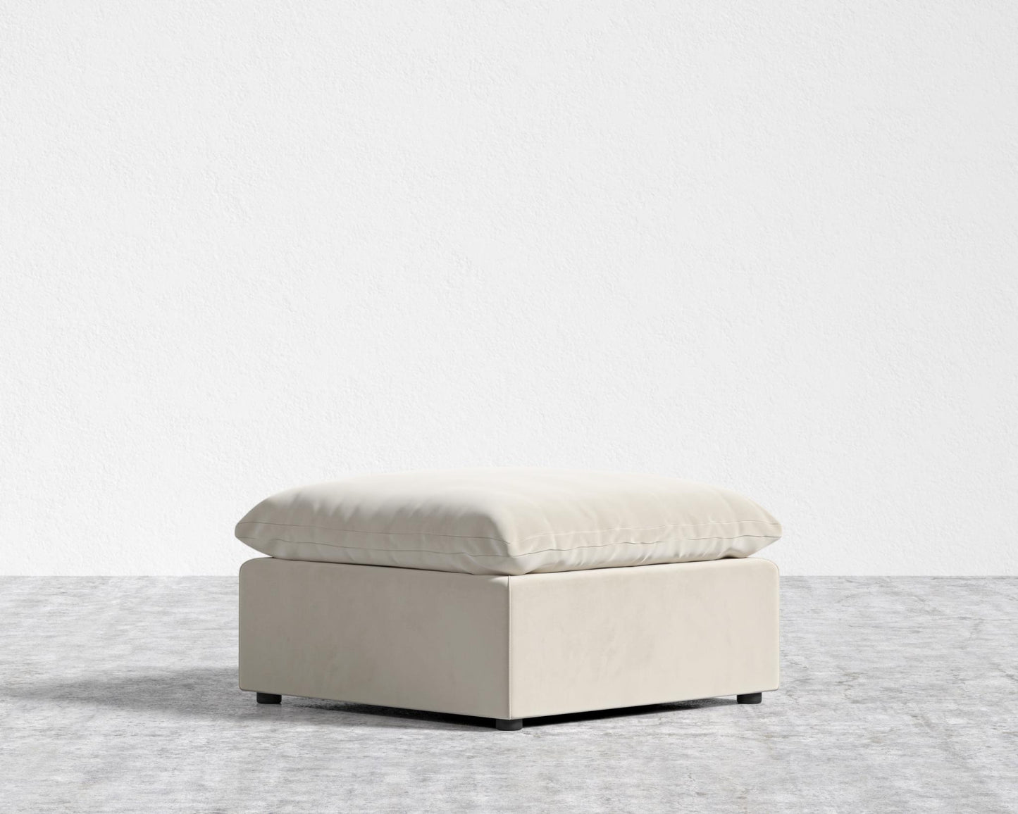 Nuvo Ottoman - Plush Velvet - Cloud