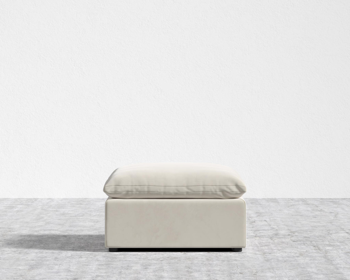 Nuvo Ottoman - Plush Velvet - Cloud