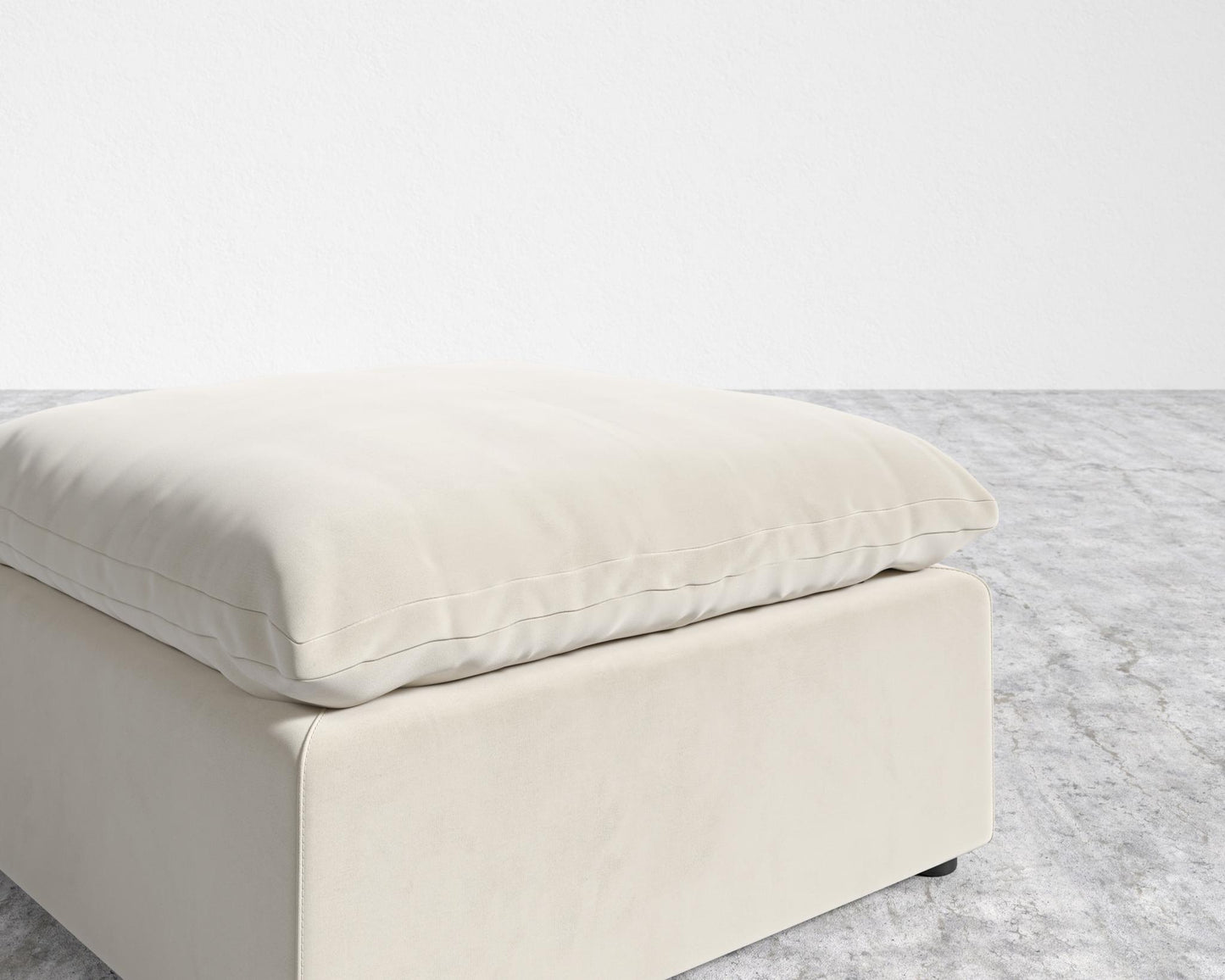 Nuvo Ottoman - Plush Velvet - Cloud