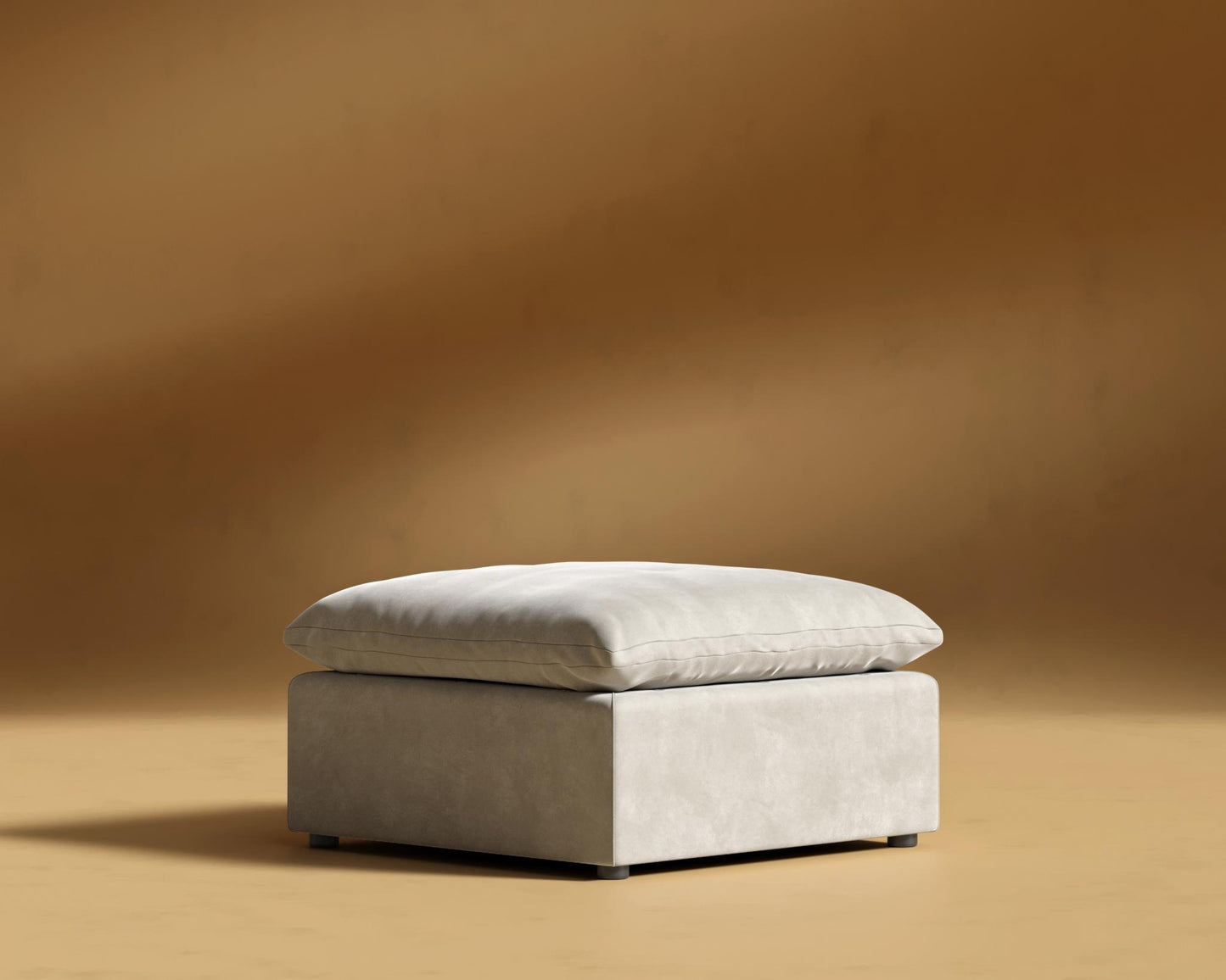 Nuvo Ottoman - Venice Vegan Suede - Latte