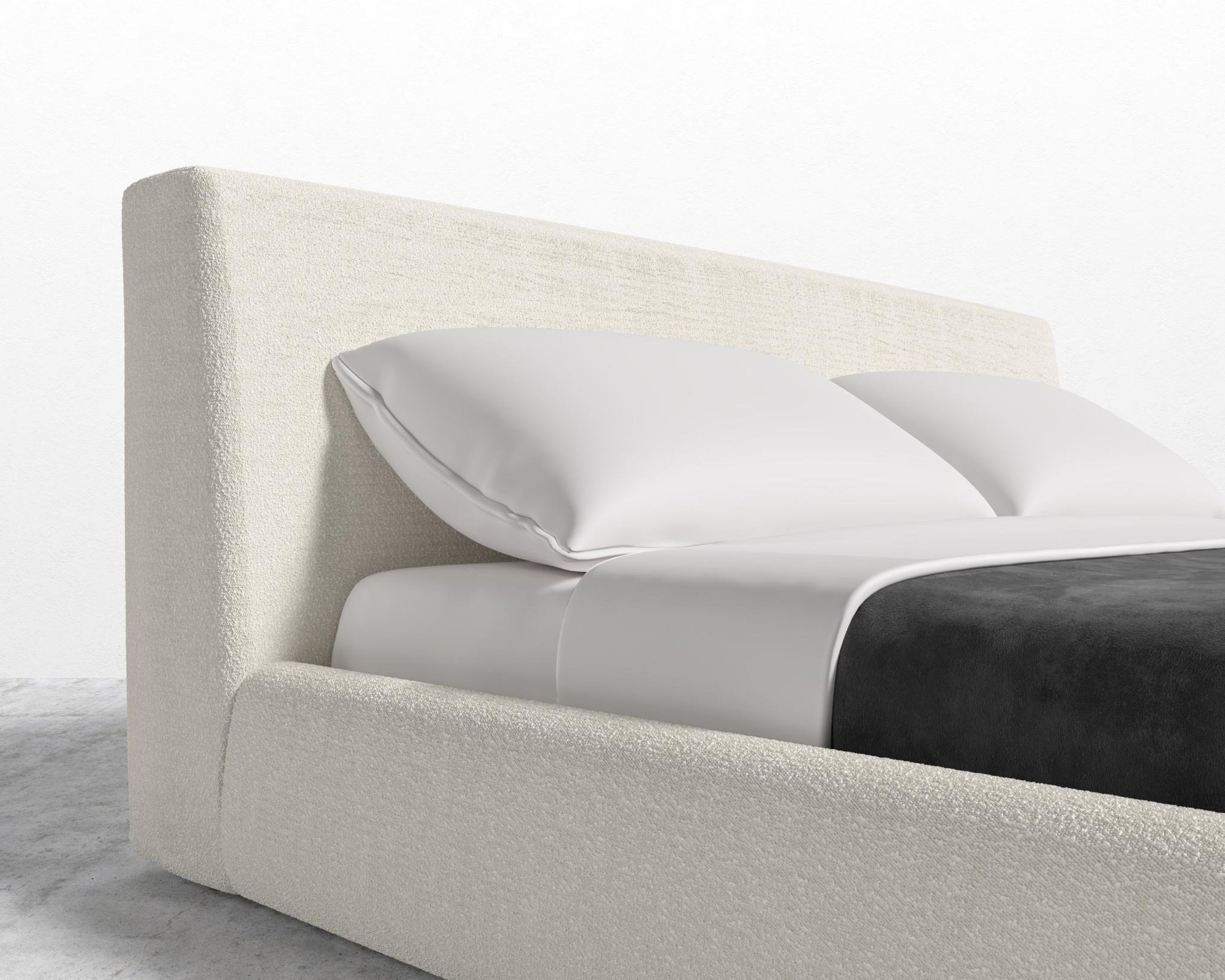 Ophelia Bed - Full, Chatou Bouclé - Pearl