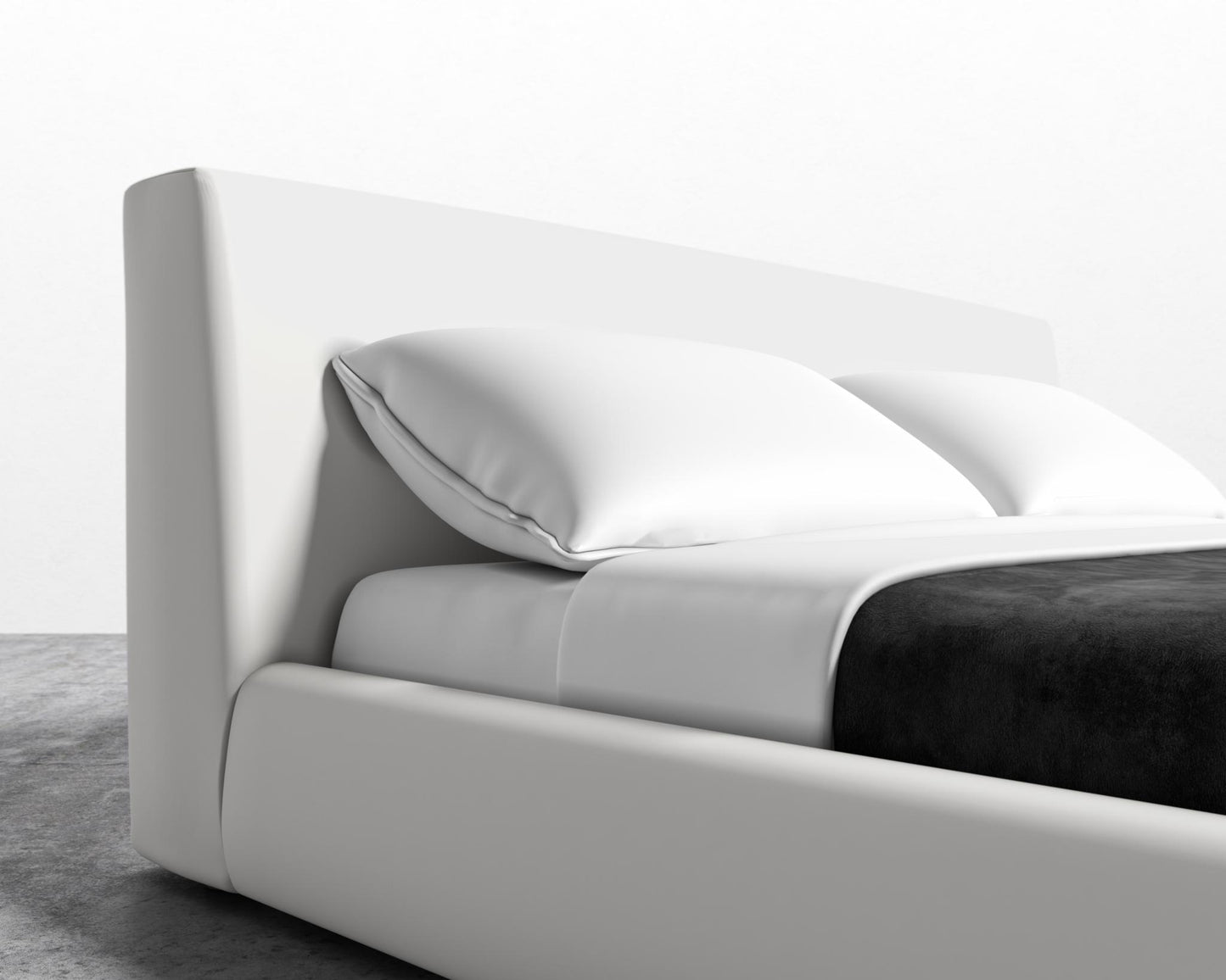 Ophelia Bed - Full, Microfiber Leather - Trento Eggshell