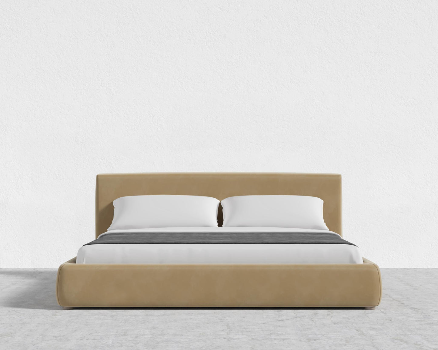 Ophelia Bed - Full, Plush Velvet - Dune