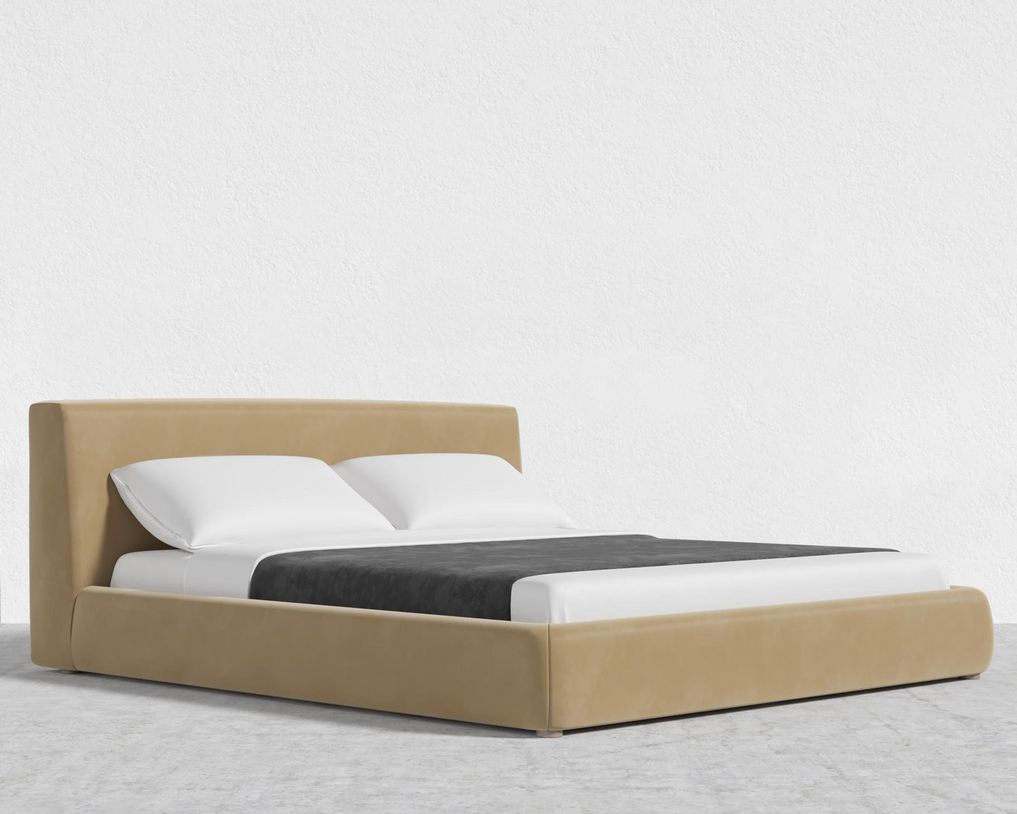 Ophelia Bed - Full, Plush Velvet - Dune