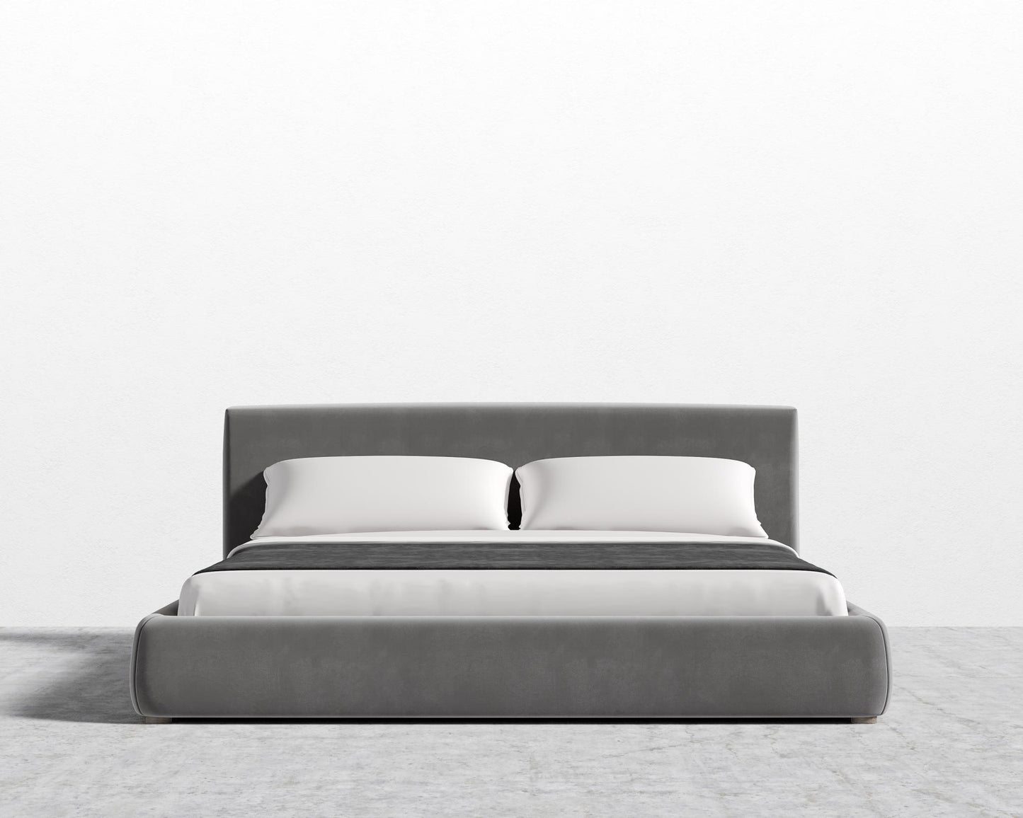 Ophelia Bed - Full, Plush Velvet - Glacier Grey