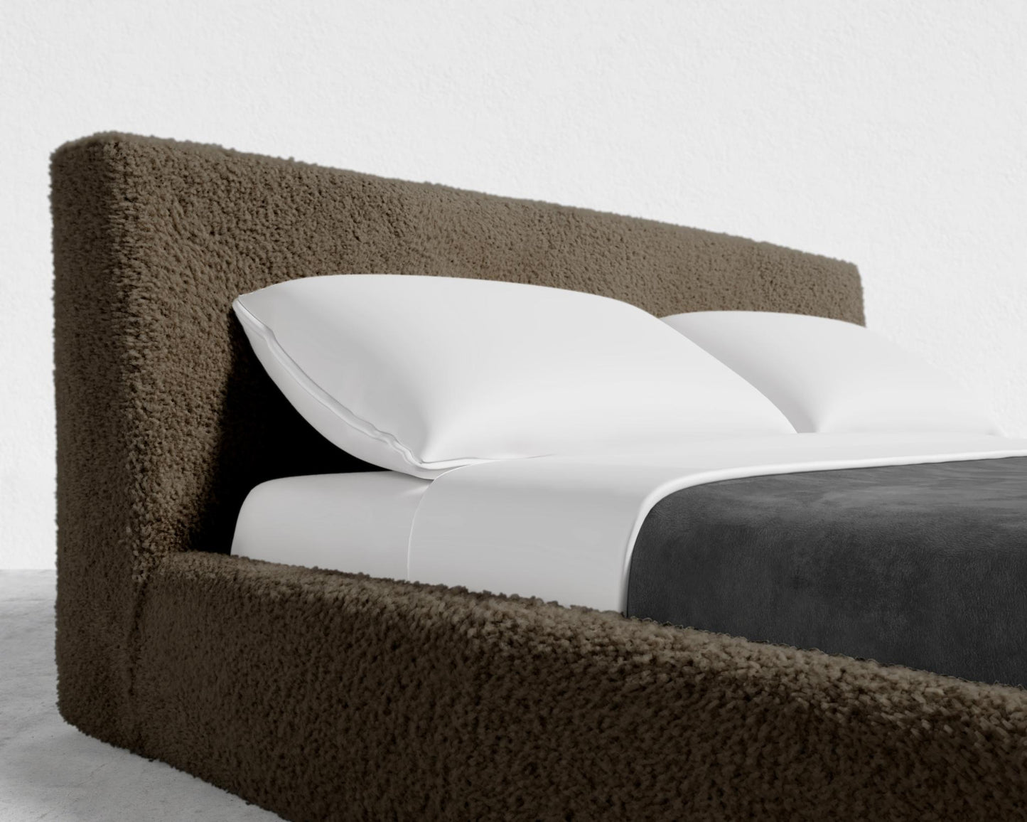 Ophelia Bed - Full, Shearling - Espresso