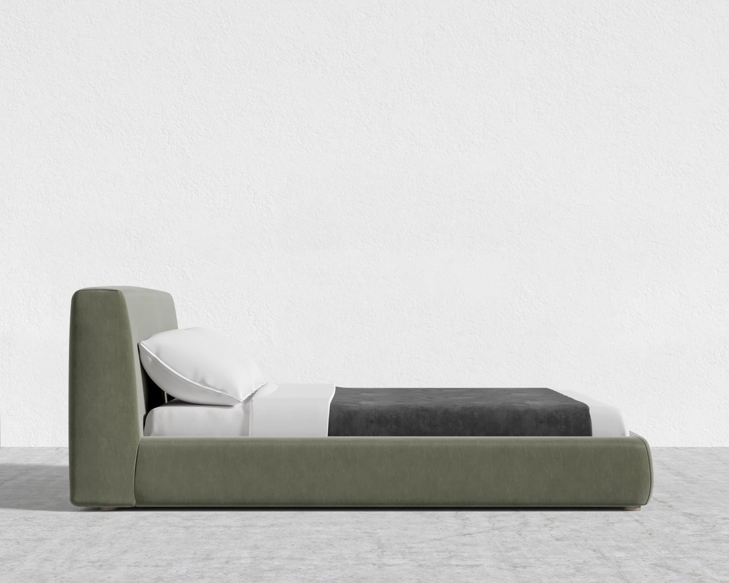 Ophelia Bed - Full, Cotton Velvet - Verdant