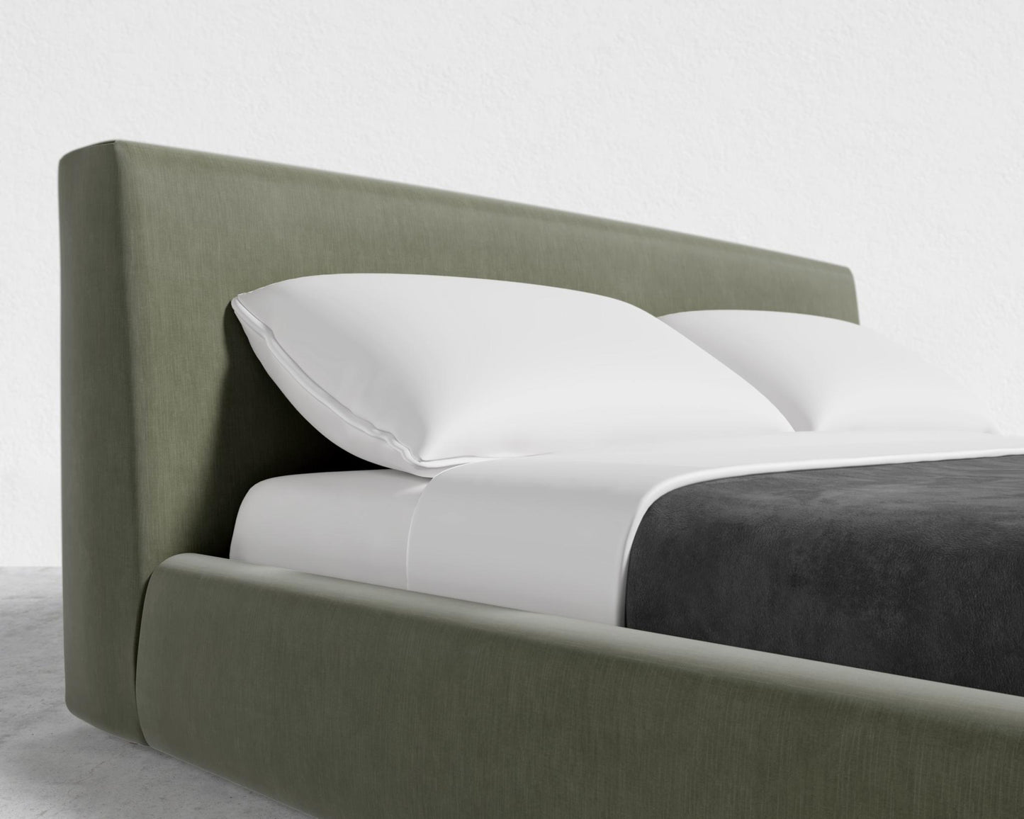 Ophelia Bed - Full, Cotton Velvet - Verdant