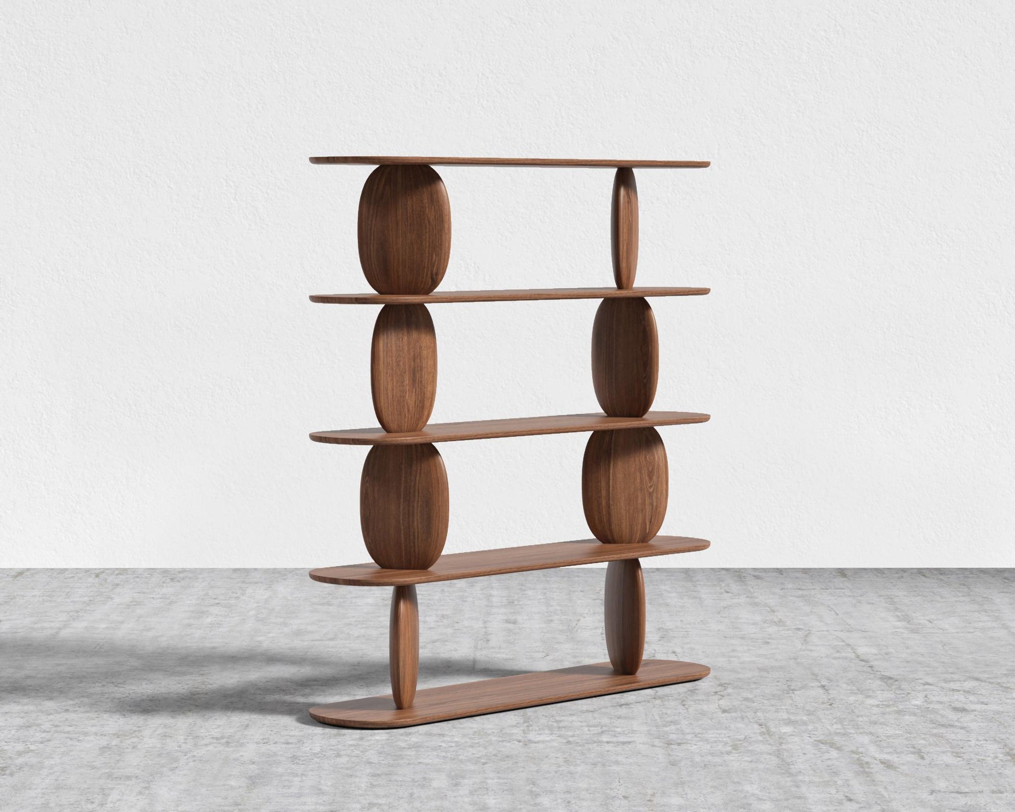 Orb Bookshelf - Walnut Acacia Stain