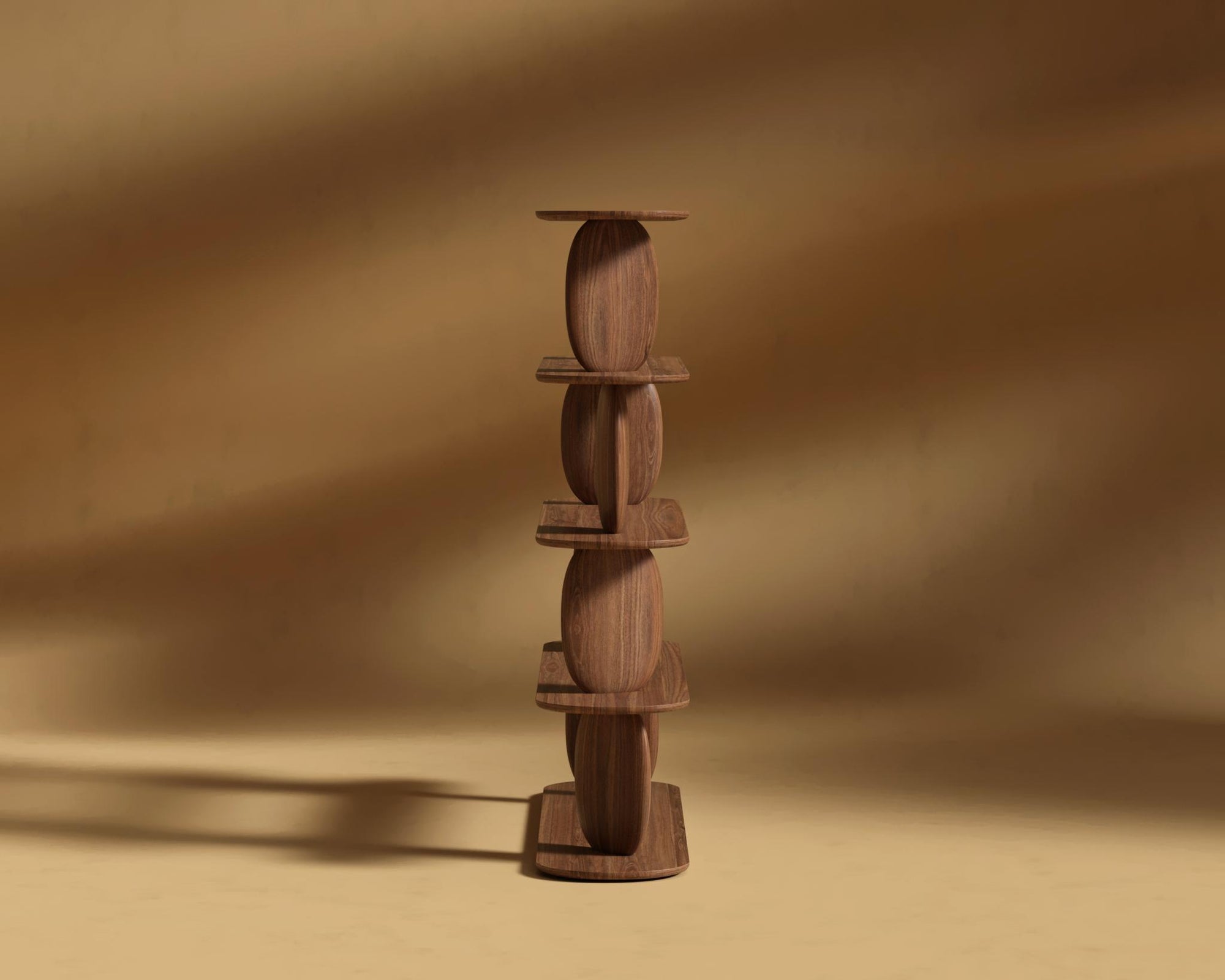 Orb Bookshelf - Walnut Acacia Stain