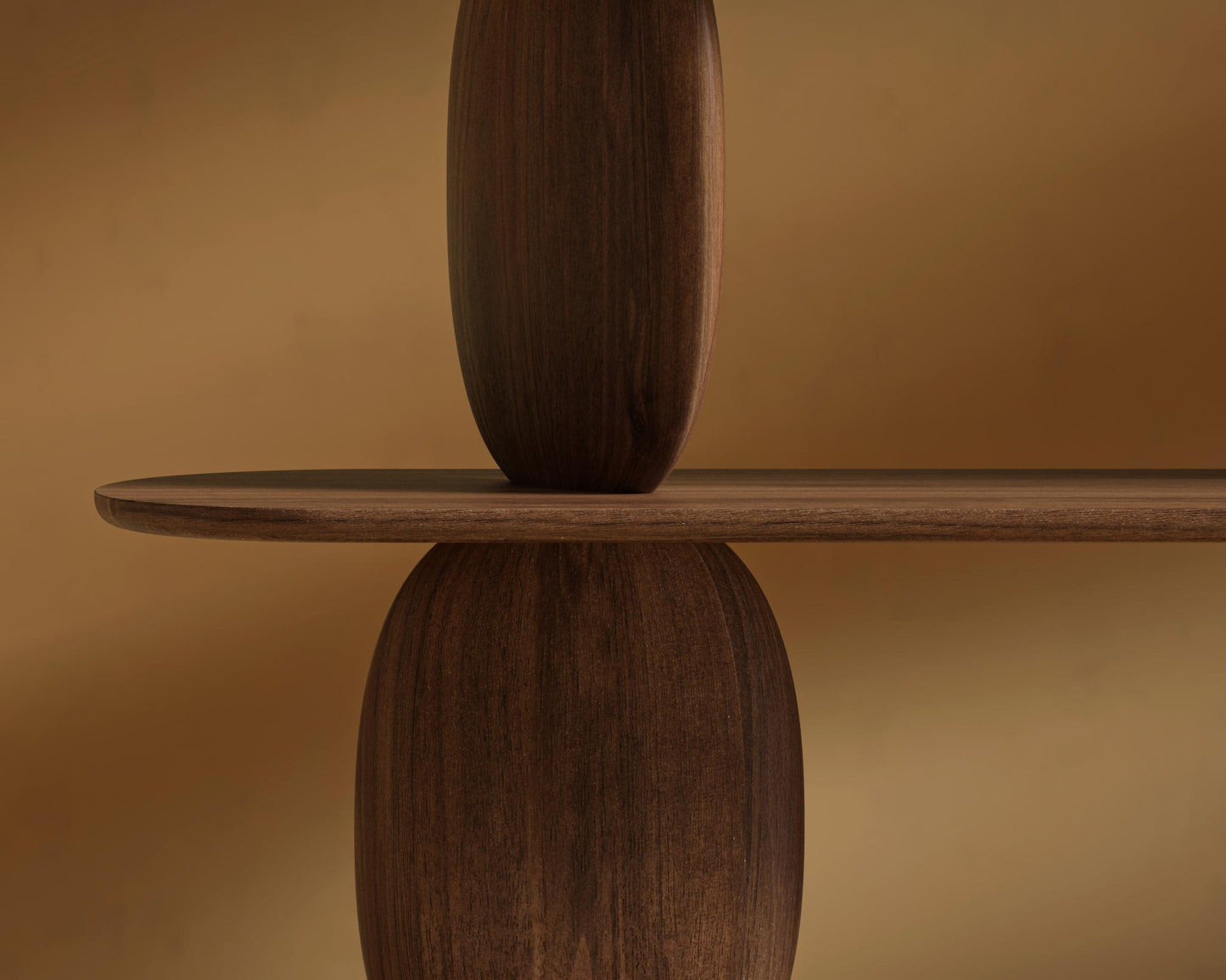 Orb Bookshelf - Walnut Acacia Stain
