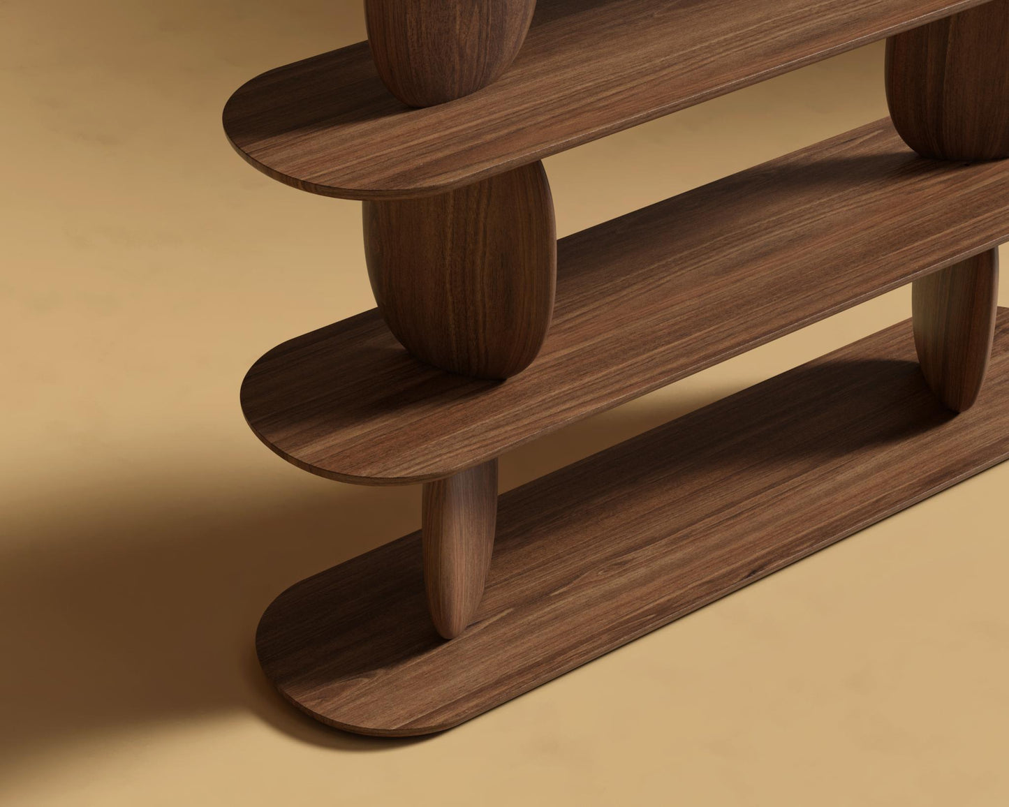 Orb Bookshelf - Walnut Acacia Stain