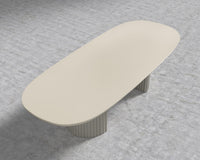 Osten Table - Alabaster Matte Lacquer, Alabaster Concrete, 96" | 244cm