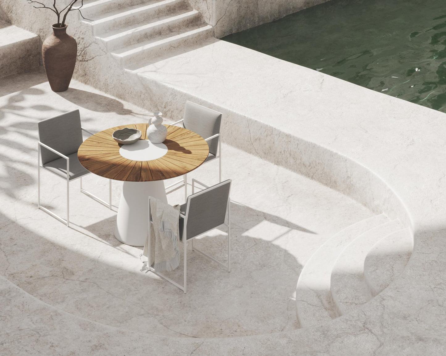 Outdoor Winston Dining Scene featuring Outdoor Parson Chairs