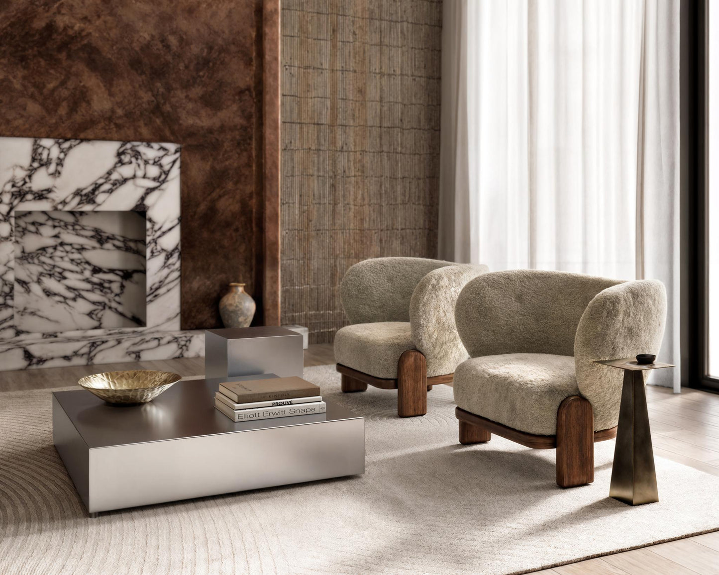 Liza Coffee Table - Brushed Stainless Steel