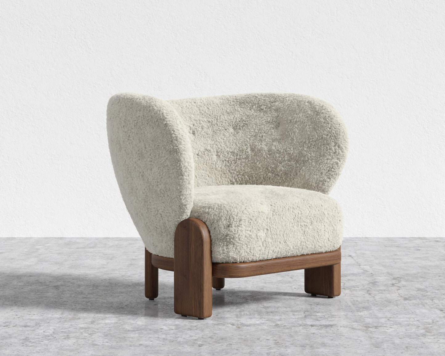 Pallas Lounge Chair - Walnut Stain, Shearling - Almond