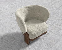 Pallas Lounge Chair - Walnut Stain, Shearling - Almond