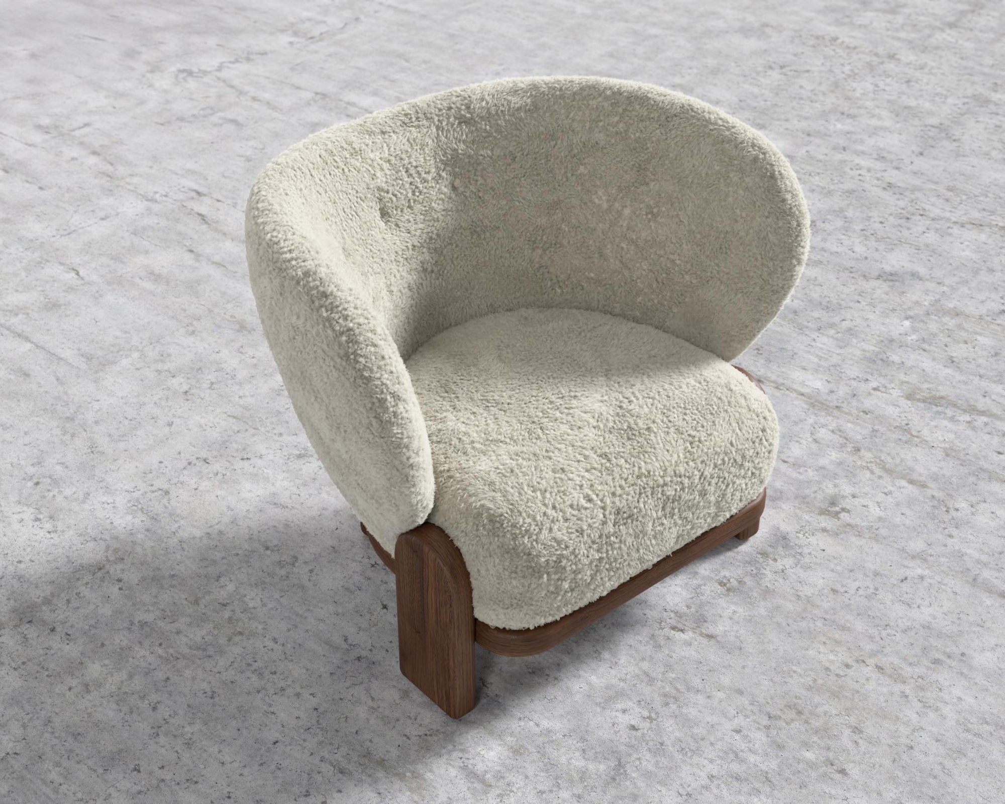 Pallas Lounge Chair - Walnut Stain, Shearling - Almond